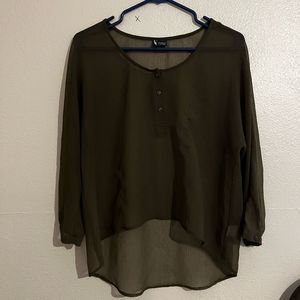 Sparkle & Fade forest green sheer Blouse